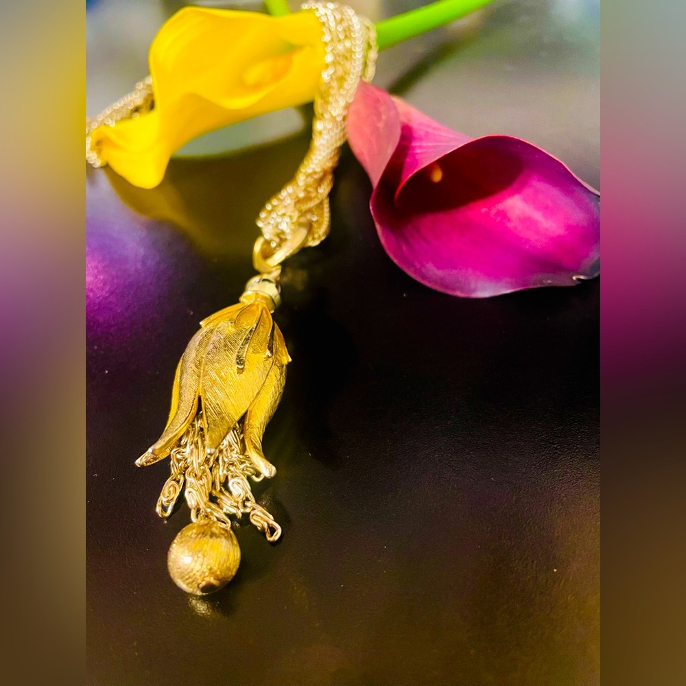 Vintage Multi-Chain Tassel Pendant Necklace - Picture 3 of 9